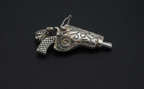 Holstered Gun Necklace Pendent