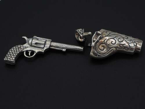 Holstered Gun Necklace Pendent