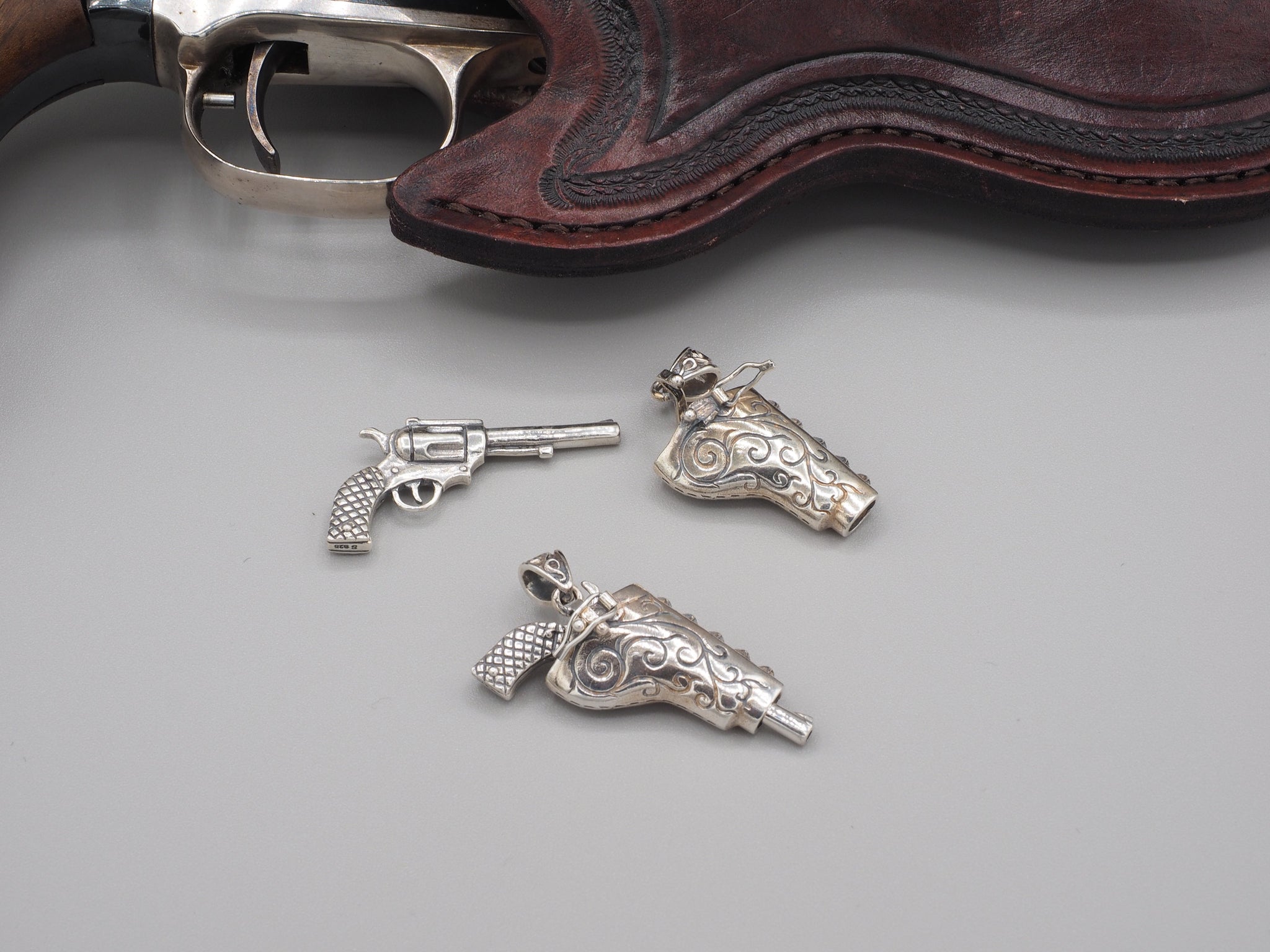 Holstered Gun Necklace Pendent