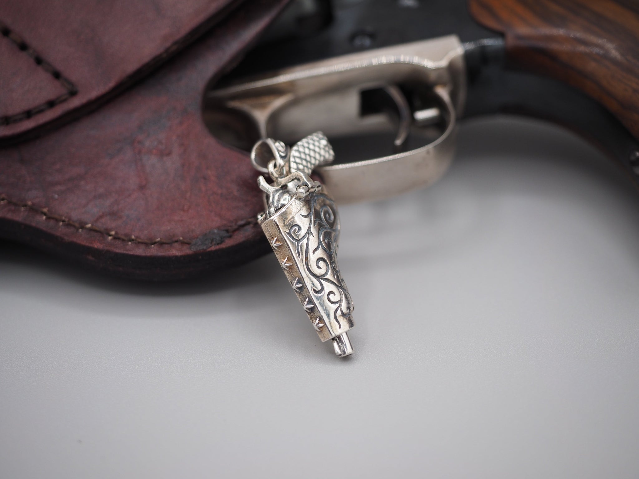 Holstered Gun Necklace Pendent