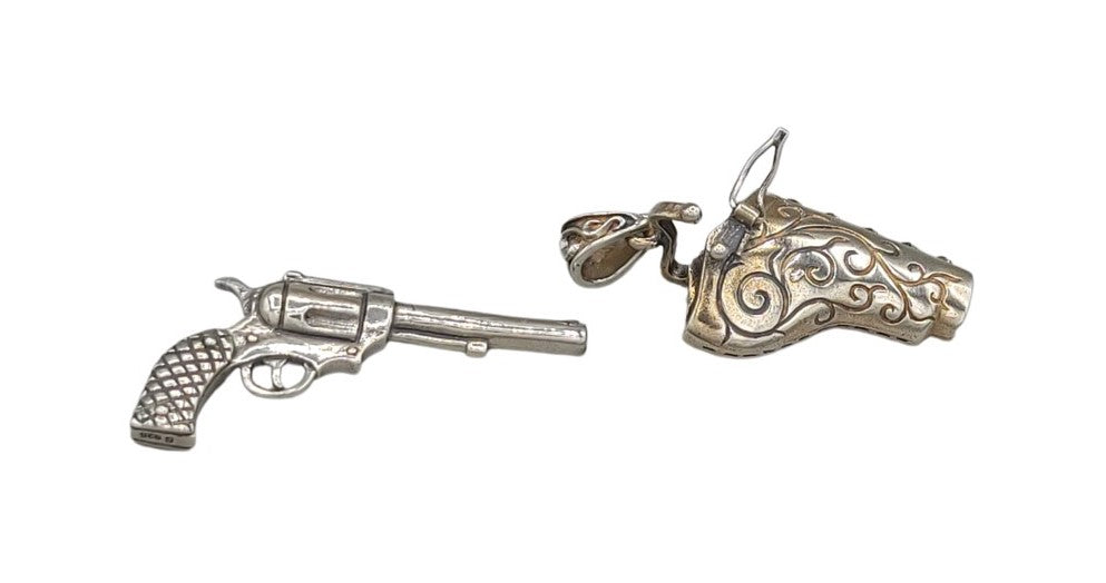Holstered Gun Necklace Pendent